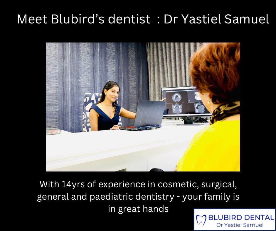 Dr Yastiel Samuel consulting with a patient at Blubird Dental